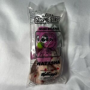 Vintage Sesame Street Mini Beans Natasha Kelloggs 4" Plush Toy NIP 1999